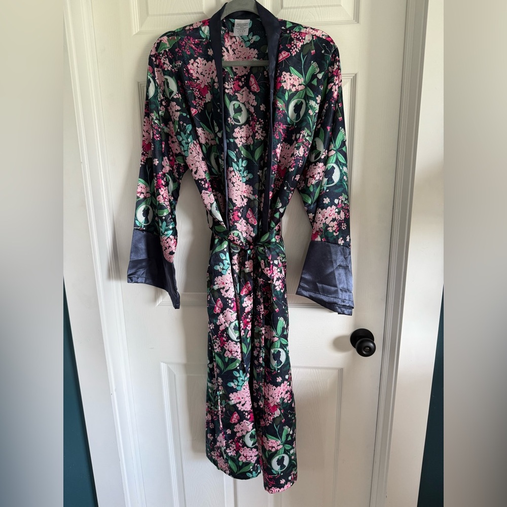 Bridgerton Floral Satin Robe with Belt